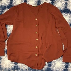 Zenana Button Down Blouse Size 1X